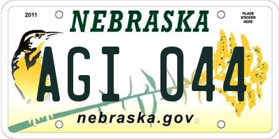 NE license plate AGI044
