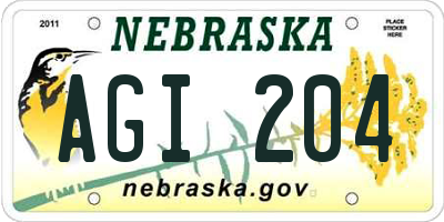NE license plate AGI204