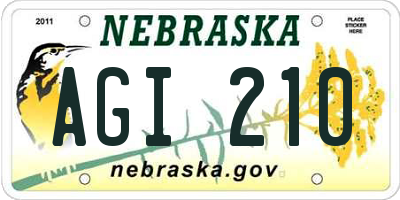NE license plate AGI210