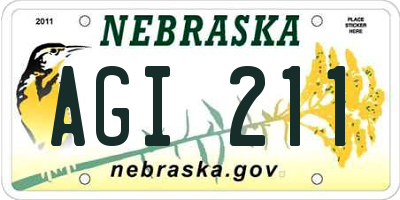 NE license plate AGI211