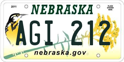 NE license plate AGI212