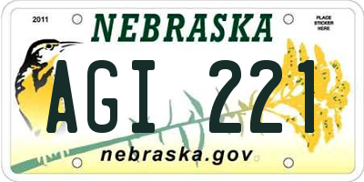 NE license plate AGI221
