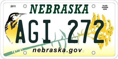 NE license plate AGI272