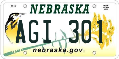 NE license plate AGI301