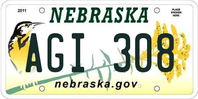 NE license plate AGI308
