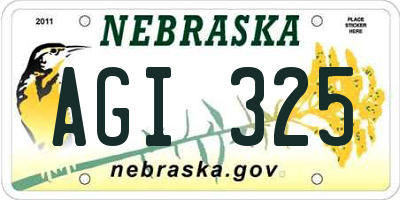 NE license plate AGI325