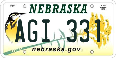 NE license plate AGI331