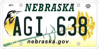 NE license plate AGI638