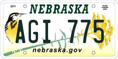 NE license plate AGI775