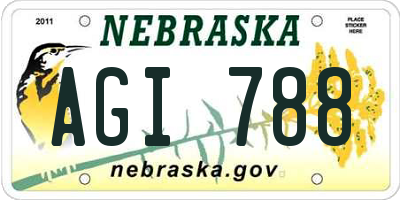 NE license plate AGI788