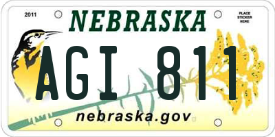 NE license plate AGI811