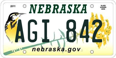 NE license plate AGI842