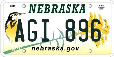 NE license plate AGI896