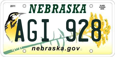 NE license plate AGI928