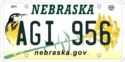 NE license plate AGI956