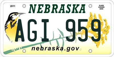 NE license plate AGI959