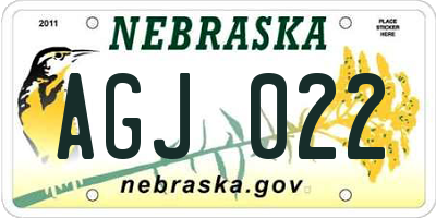 NE license plate AGJ022