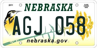 NE license plate AGJ058