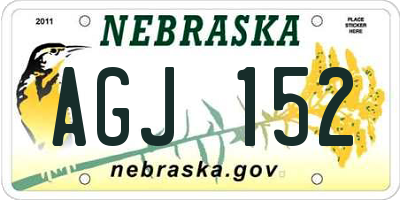 NE license plate AGJ152
