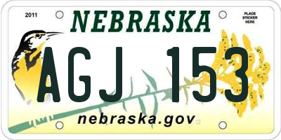 NE license plate AGJ153