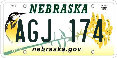 NE license plate AGJ174