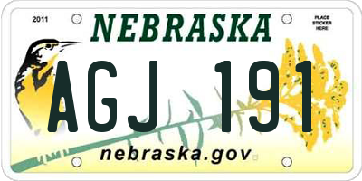 NE license plate AGJ191