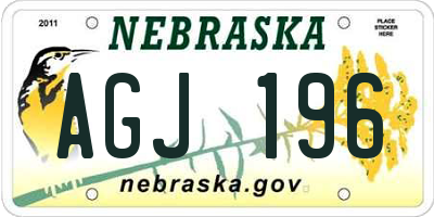 NE license plate AGJ196