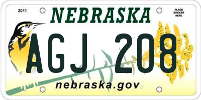 NE license plate AGJ208