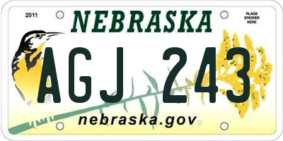 NE license plate AGJ243