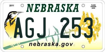 NE license plate AGJ253