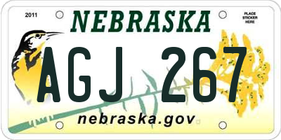 NE license plate AGJ267