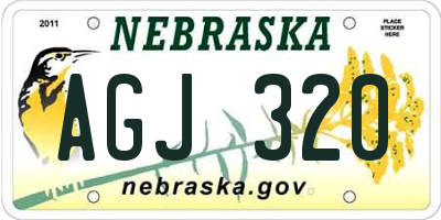 NE license plate AGJ320