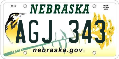 NE license plate AGJ343