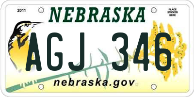 NE license plate AGJ346