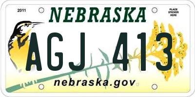 NE license plate AGJ413
