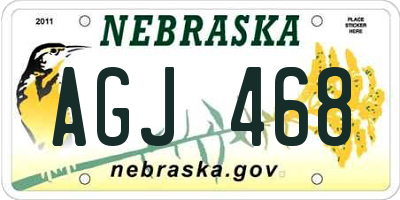 NE license plate AGJ468