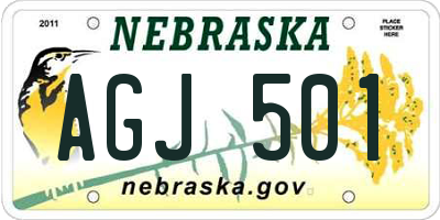 NE license plate AGJ501