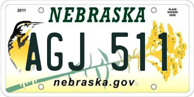 NE license plate AGJ511