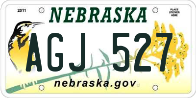 NE license plate AGJ527