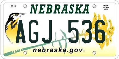 NE license plate AGJ536