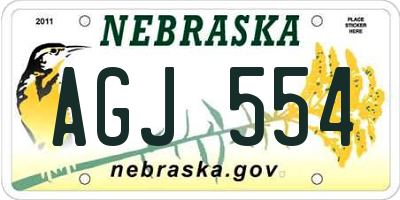 NE license plate AGJ554