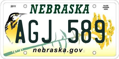 NE license plate AGJ589