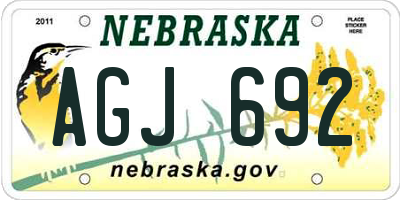 NE license plate AGJ692