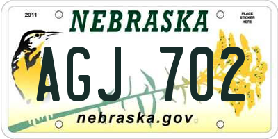 NE license plate AGJ702