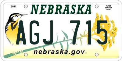 NE license plate AGJ715
