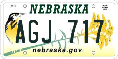 NE license plate AGJ717