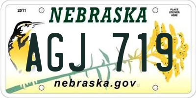 NE license plate AGJ719