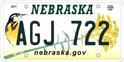 NE license plate AGJ722