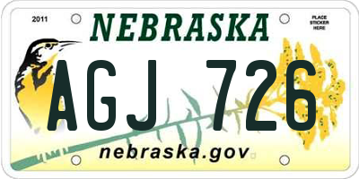 NE license plate AGJ726