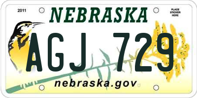 NE license plate AGJ729